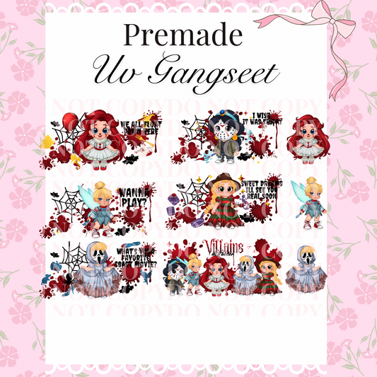 Babies Princess Halloween premade Uv DTF Gangsheet