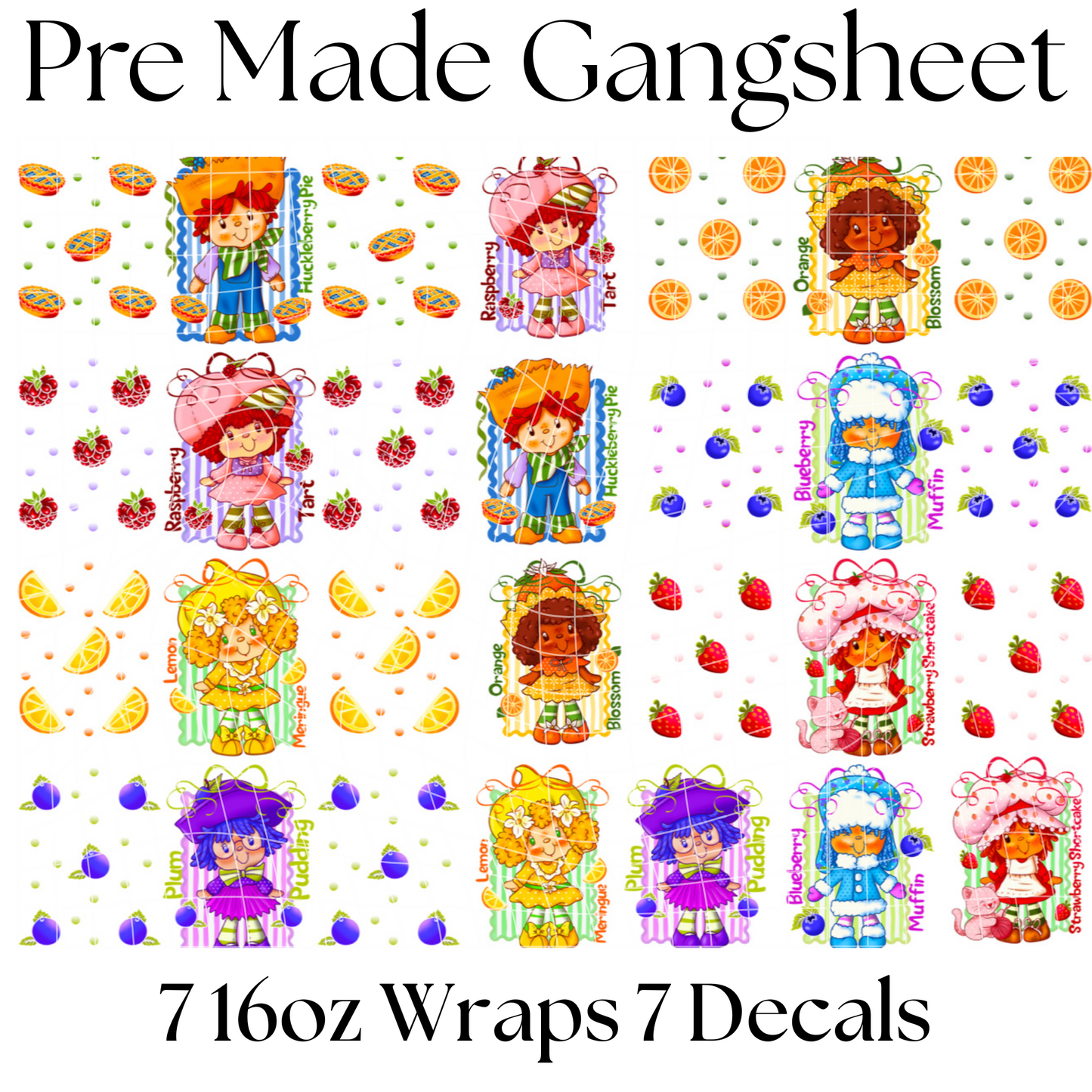 Strawberry And Friends Pre Made Gangsheet