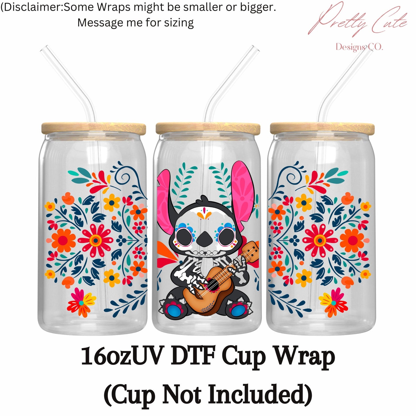 UV DTF Dia De Los Muertos Libbey Wrap