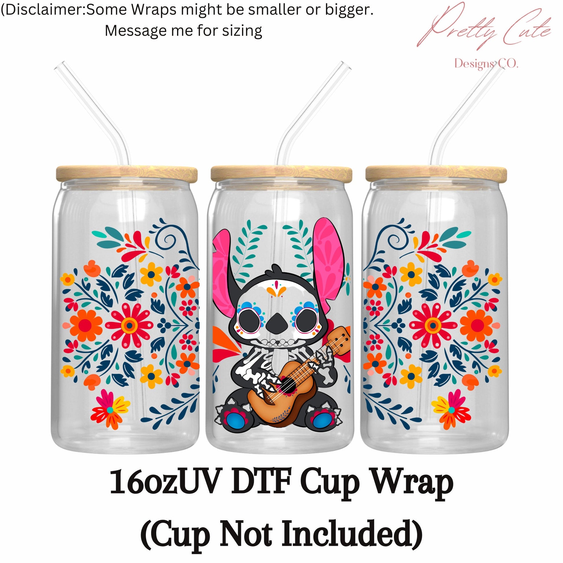 UV DTF Dia De Los Muertos Libbey Wrap