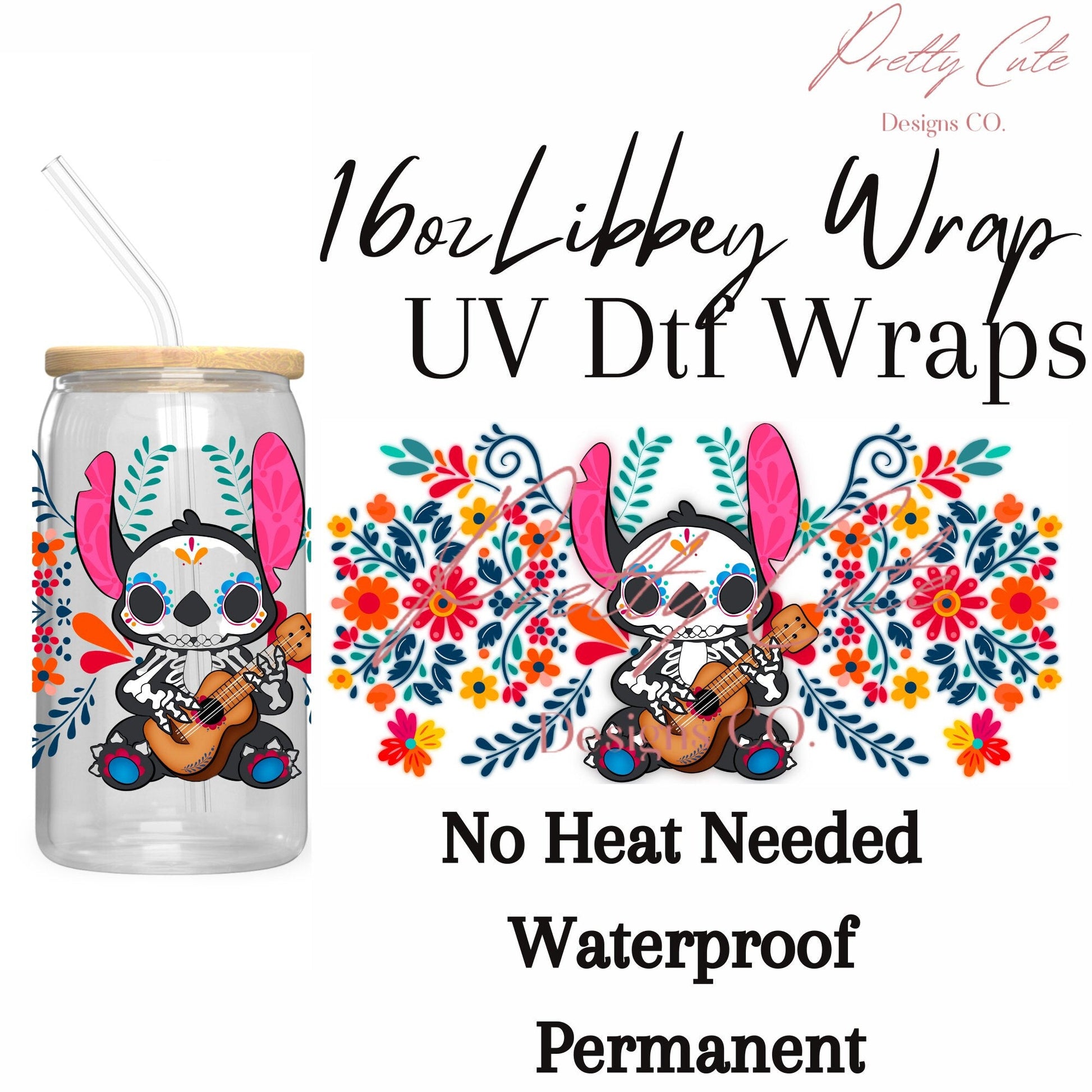 UV DTF Dia De Los Muertos Libbey Wrap