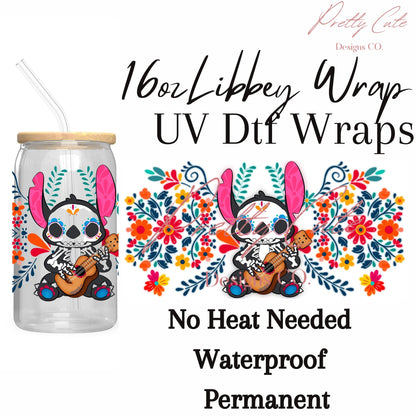 UV DTF Dia De Los Muertos Libbey Wrap